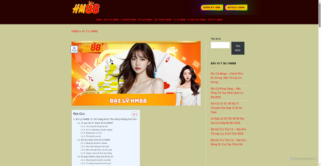 Security scan screenshot of https://hm88game.online/dai-ly-hm88/