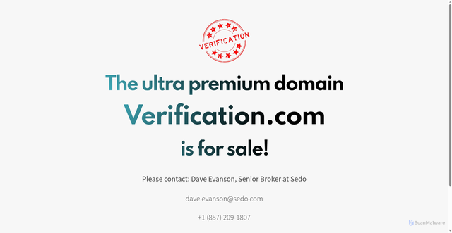 Security scan screenshot of https://verification.com