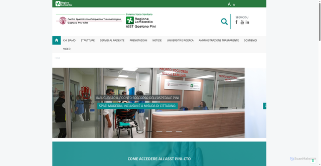 Security scan screenshot of https://www.asst-pini-cto.it/
