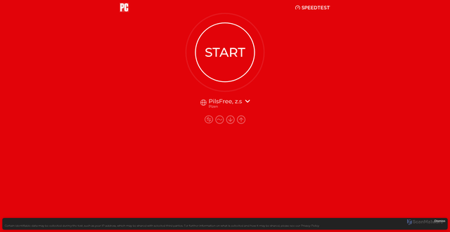 Security scan screenshot of https://pcmag.speedtestcustom.com/