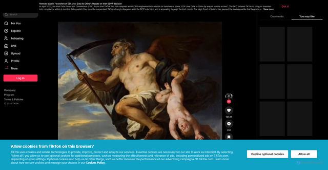 Security scan screenshot of https://vt.tiktok.com/ZS9c687pa/