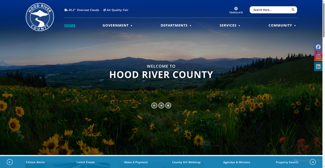Security scan screenshot of https://www.hoodrivercounty.gov/