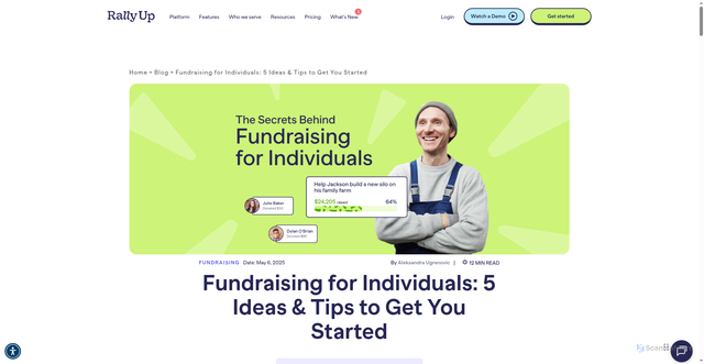 Security scan screenshot of https://rallyup.com/blog/fundraising-for-individuals/