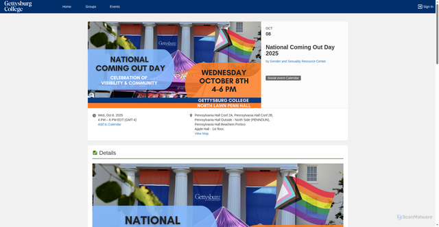 Security scan screenshot of https://engage.gettysburg.edu/GSRC/rsvp?id=2273022