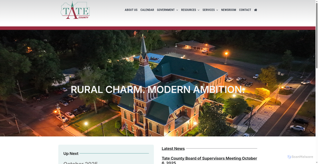 Security scan screenshot of https://tatecounty.org/
