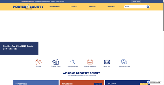 Security scan screenshot of https://portercountyin.gov/
