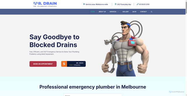 Security scan screenshot of https://mrdraindoctor.com.au/