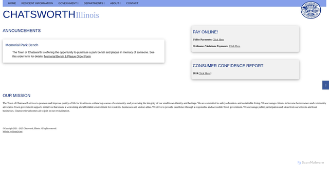 Security scan screenshot of https://www.chatsworthil.gov/