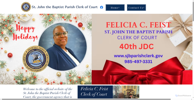 Security scan screenshot of https://www.sjbparishclerk.gov/