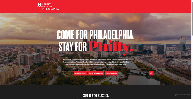 Security scan screenshot of https://stayforphilly.com/