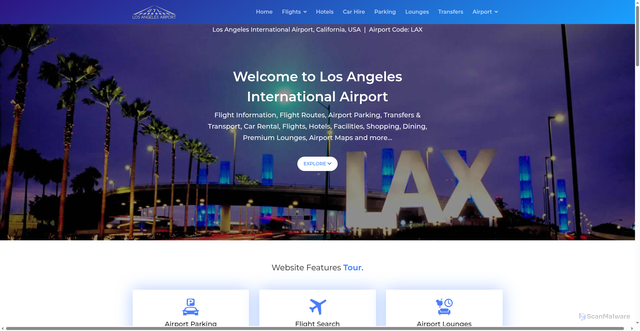 Security scan screenshot of https://la-airport.com/index.html