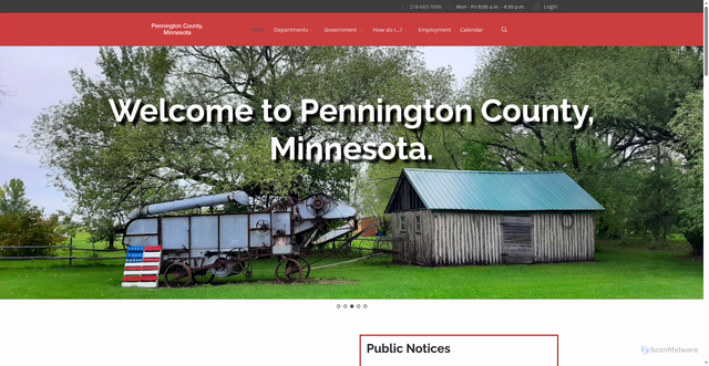 Security scan screenshot of https://www.penningtonmn.gov/