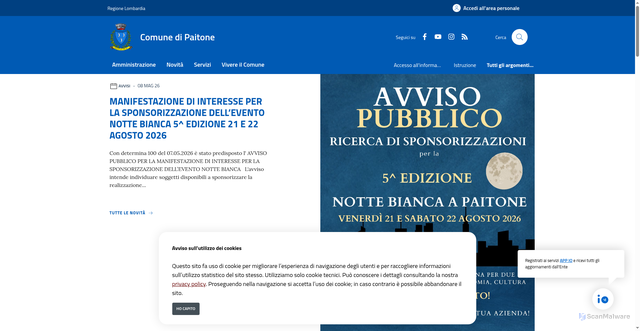 Security scan screenshot of https://www.comune.paitone.bs.it