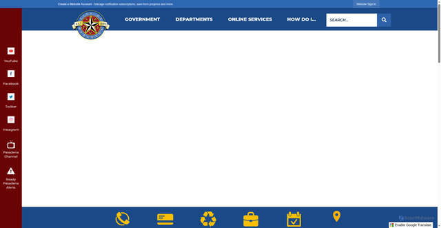Security scan screenshot of https://pasadenatx.gov/