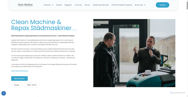 Security scan screenshot of https://cleanmachine.se/