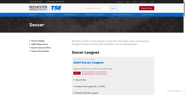 Security scan screenshot of https://totalsports-experience.com/sports/soccer/