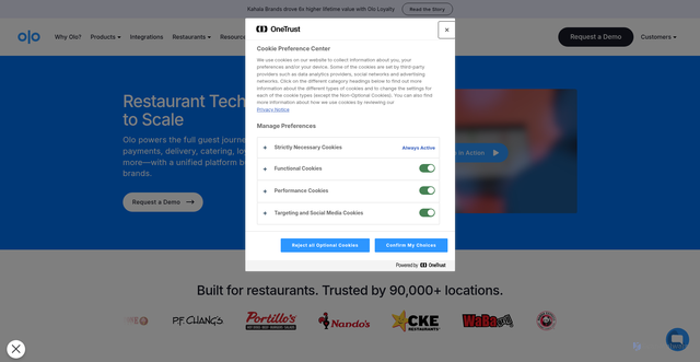 Security scan screenshot of https://olo.com