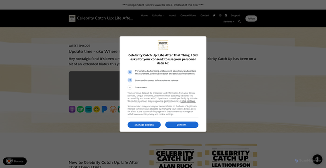 Security scan screenshot of https://www.celebritycatchup.com