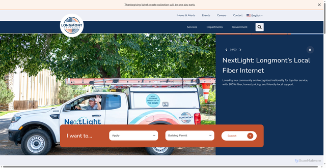 Security scan screenshot of https://longmontcolorado.gov/