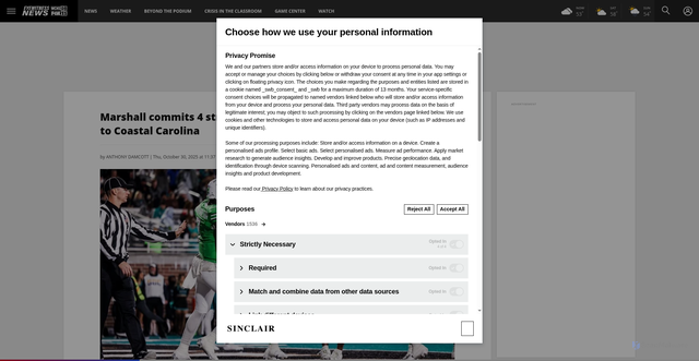 Security scan screenshot of https://wchstv.com/sports/marshall/marshall-commits-4-straight-turnovers-in-3rd-quarter-of-44-27-loss-to-coastal-carolina