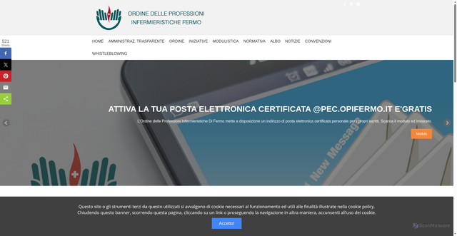 Security scan screenshot of https://www.opifermo.it/