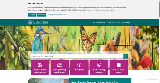 Security scan screenshot of https://www.stockport.gov.uk/