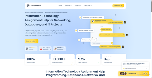 Security scan screenshot of https://myclasshelp.pages.dev/information-technology/information-technology-assignment-help/