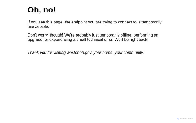 Security scan screenshot of https://westonoh.gov/