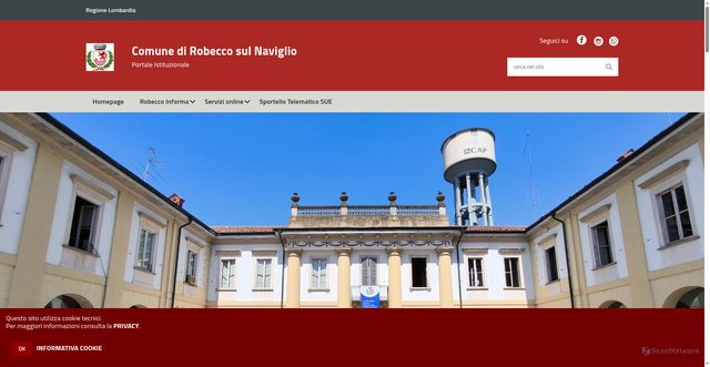 Security scan screenshot of https://www.comune.robeccosulnaviglio.mi.it/hh/index.php
