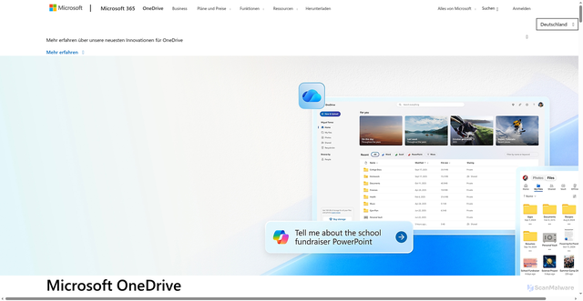 Security scan screenshot of https://onedrive.live.com/