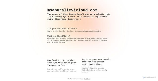Security scan screenshot of msaburalievicloud.com