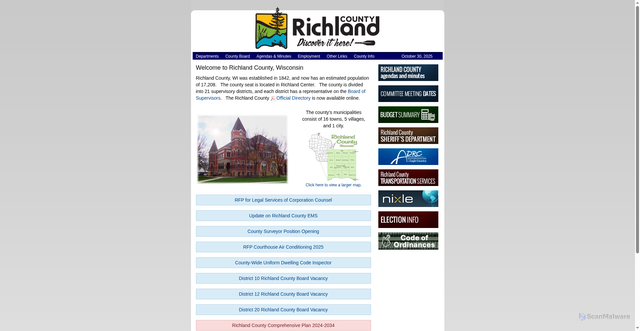 Security scan screenshot of https://co.richland.wi.us/