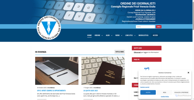 Security scan screenshot of https://www.odg.fvg.it/