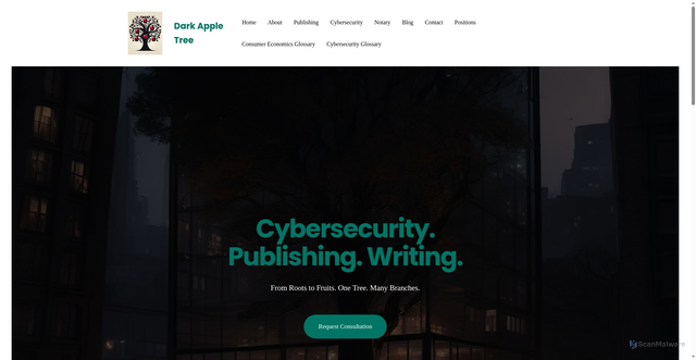 Security scan screenshot of https://darkappletree.com/