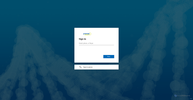 Security scan screenshot of https://premierresearch-my.sharepoint.com