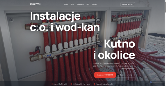 Security scan screenshot of http://aquatech-kutno.pages.dev/