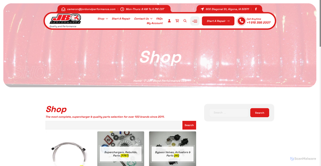 Security scan screenshot of http://jonbondperformance.com/