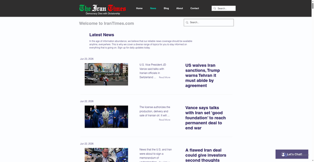 Security scan screenshot of https://www.irantimes.com/news
