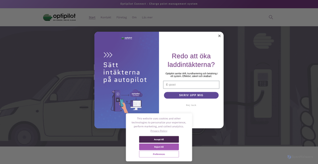 Security scan screenshot of https://optipilot.se