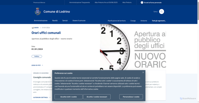 Security scan screenshot of https://www.comune.lodrino.bs.it