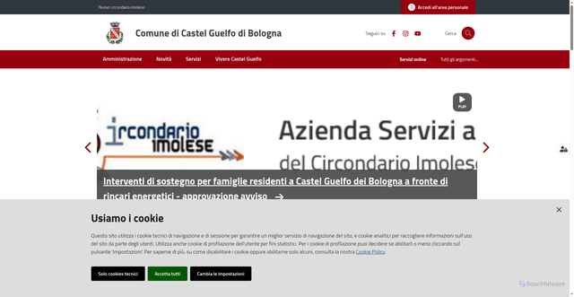 Security scan screenshot of https://www.comune.castelguelfo.bo.it/
