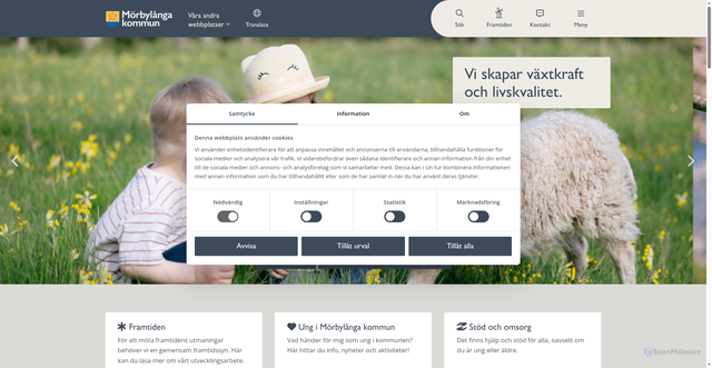 Security scan screenshot of http://www.morbylanga.se