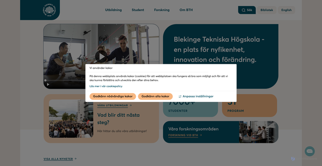Security scan screenshot of https://www.bth.se