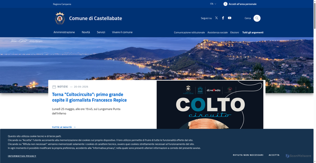 Security scan screenshot of https://www.comune.castellabate.sa.it