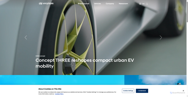 Security scan screenshot of https://www.hyundai.com/worldwide/en