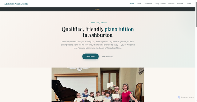 Security scan screenshot of http://ashburton-piano-lessons.pages.dev/