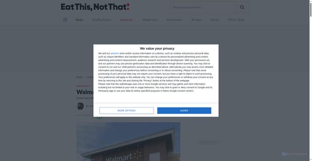 Security scan screenshot of https://www.eatthis.com/news-walmart-recalls-right-now/