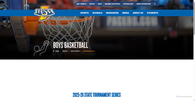 Security scan screenshot of https://www.ihsaa.org/sports/boys/basketball