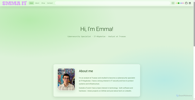 Security scan screenshot of https://emmait.se