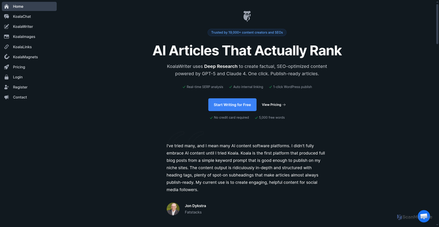 Security scan screenshot of http://koala-frontend.pages.dev/
